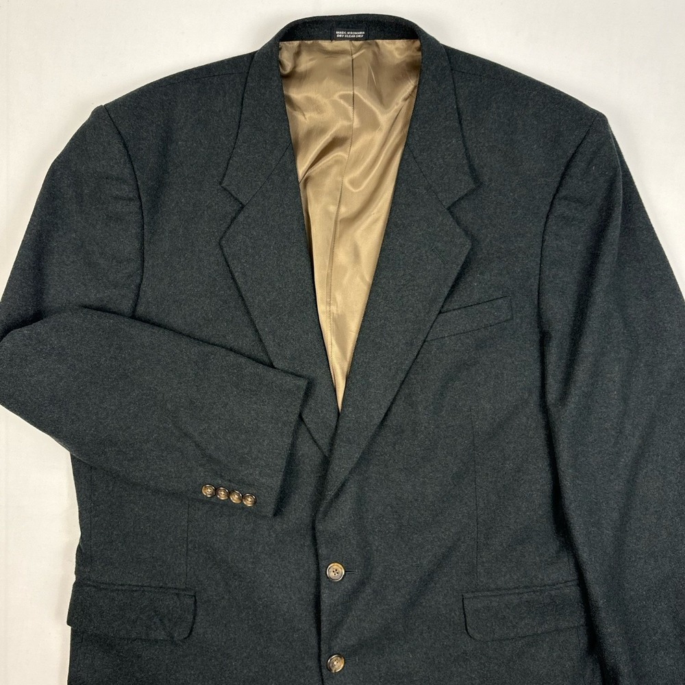 VTG 90s Oscar de la Renta Wool Cashmere Donegal Sport Coat Men's 48L Green